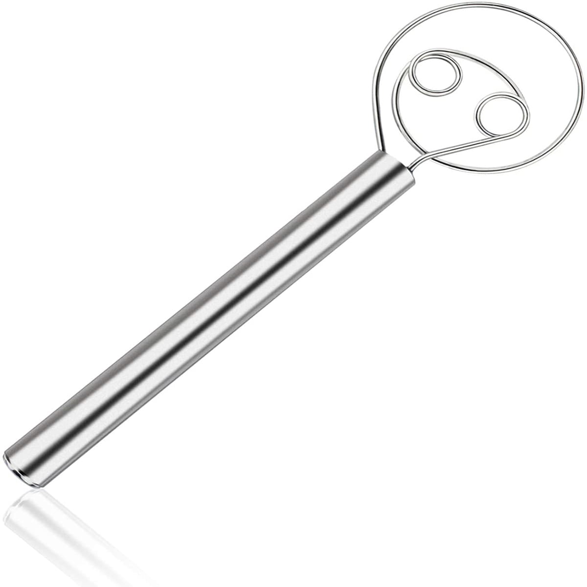 Kepooman 2 Pieces 12" Stainless Steel Danish Dough Whisk for Cooking Baking, Silver