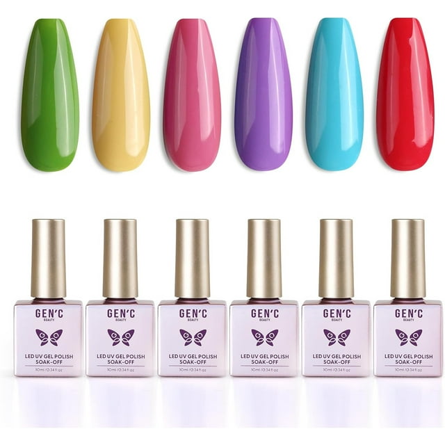 Gen'C Béauty UV Nail Gel 6 Colors Kit Summer Color