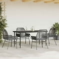 thumbnail image 3 of vidaXL 5 Piece Patio Dining Set with Cushions Black Poly Rattan Glass, 3 of 10