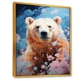 thumbnail image 2 of Designart "Pastel Hued Polar Bear Tranquility I" Animals Bear Floater Framed Canvas Art Print, 2 of 5
