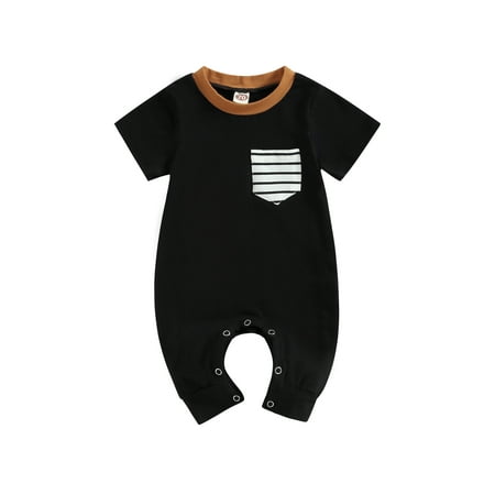 

Wassery Baby Boys Summer Jumpsuit 3 6 12 18 Months Infant Casual Contrast Color Short Sleeve Romper Newborn Summer Clothes 0-18M