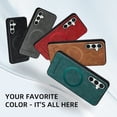 thumbnail image 5 of ELEHOLD PU Leather Case For Samsung Galaxy S24 FE Slim Magnetic Shockproof Cover, [MagSafe Compatible], [Lens&Screen Protection], Drop protection Case - Gray, 5 of 11