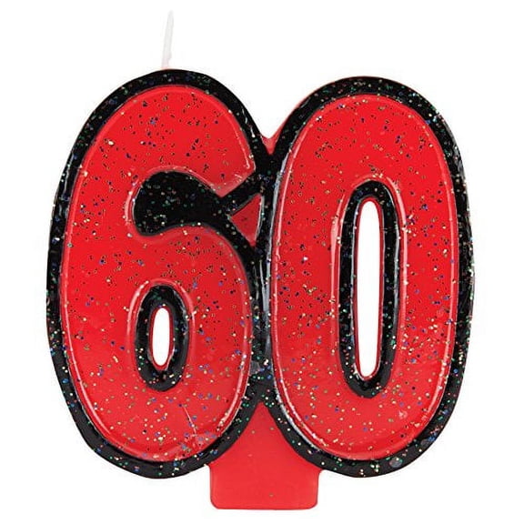 60th Birthday Wax Glitter Candle