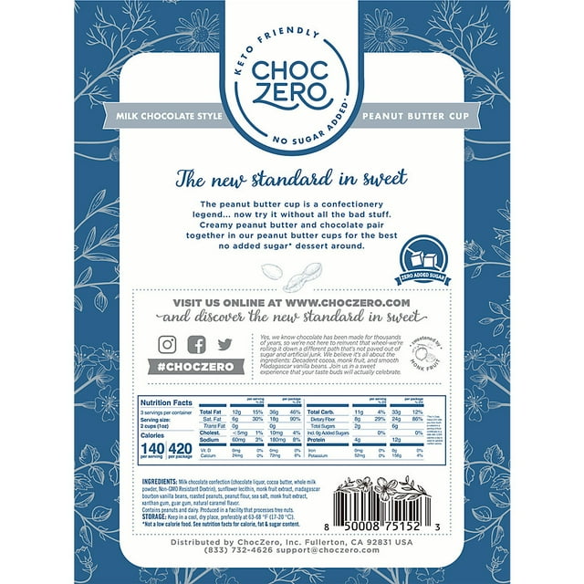 Keto Friendly Peanut Butter Cups Three Servings Per Container (3 Oz.)