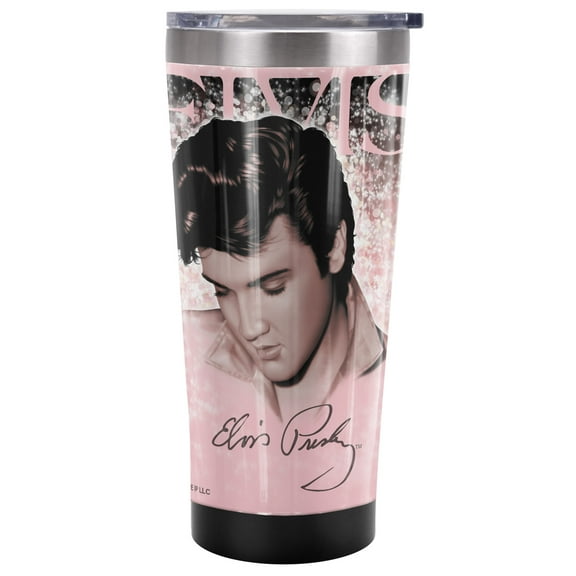 Elvis Official Star Light 20 oz Travel Tumbler, Stainless Steel, Vacuum Insulated with Leak Resistant Slide-Lock Lid