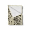 thumbnail image 2 of Istanbul Soft Flannel Fleece Blanket, Vintage Turkey Istanbul Cityscape Landmark Constantinople Sketch Ottoman Art, Cozy Plush for Indoor and Outdoor Use, 50" x 70", Dark Taupe Beige, by Ambesonne, 2 of 6