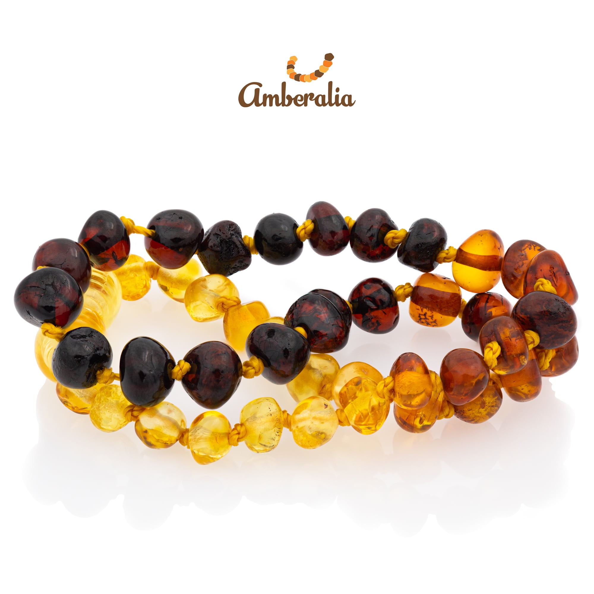 14cm Amberalia Baltic Amber knotted bracelet - Cherry/Cognac 5.5 inches GIA Certificated- Boost immune system 