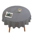 thumbnail image 1 of Nappe Ronde Lavable en Lin, Nappe Géométrique, Housse de Table, Décoration, 1 of 8