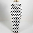 thumbnail image 4 of Women Onesie Pajama Sets Hooded Zipper Graphic Printed Plush Jumpsuit Soft Winter Warm Rompe Sleepwear Pjs Set (XL, White), 4 of 6