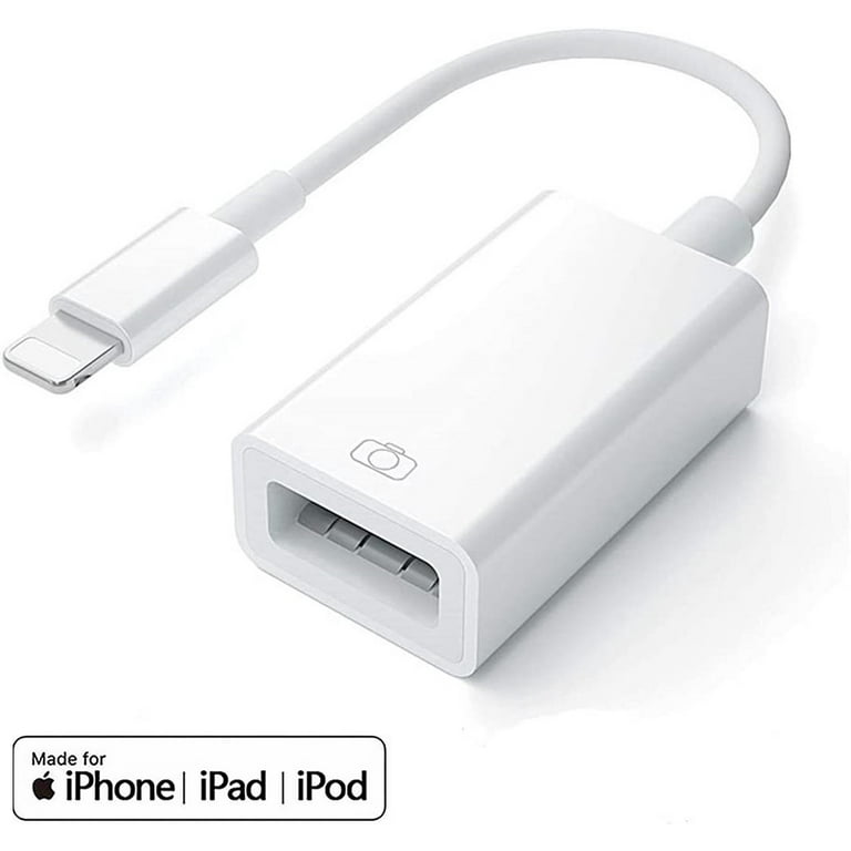 iPad to USB Adapter, USB for iPad, iPhone to USB Adapter Compatible  iPhone/iPad,Plug N Play,Compatible with USB Flash Drive.Support iOS 16.