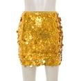 thumbnail image 3 of Kaerm Women's Girls Shiny Sequin Mini Skirt Glitter High Waist Bodycon Miniskirt Gold M, 3 of 6