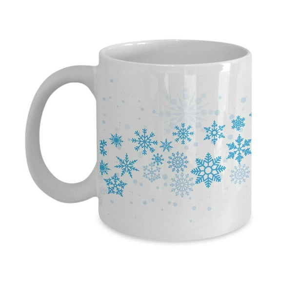 Snowflakes Coffee & Tea Gift Mug, Holiday Essentials, Décor, Christmas Present For Winter Lover Men & Women