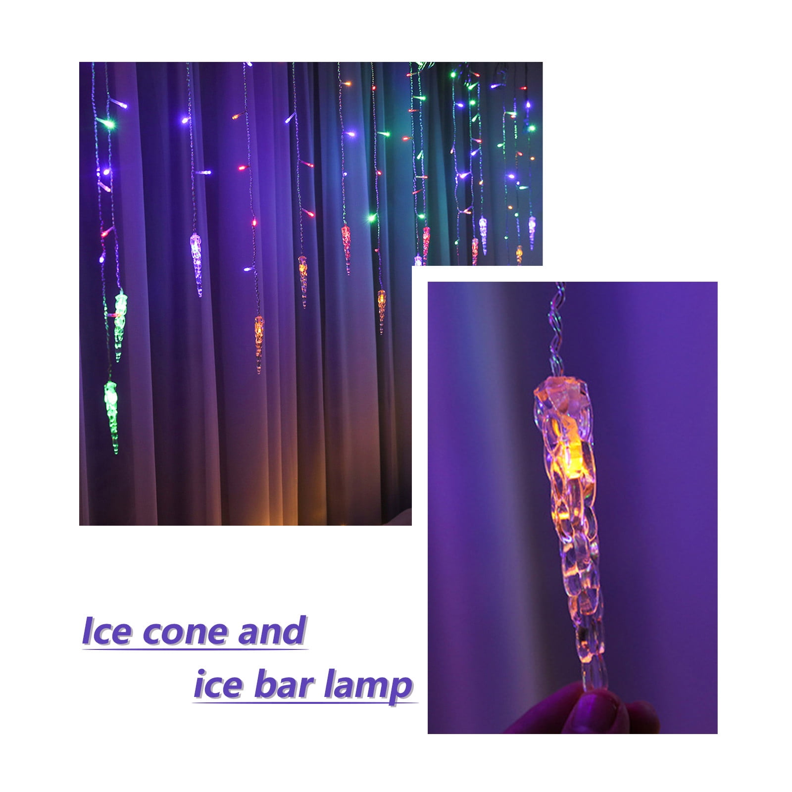Yrmaups Christmas Icicle Lights, LED Ice Bar Curtain Lights With 8 Modes Controller, 96/216 LED Waterproof Fairy String Lights For Indoor Outdoor Holiday Decor