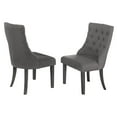 thumbnail image 3 of Dark Gray Wood 7pc Dining Set with 6 Tufted Gray Linen Chairs, 3 of 6