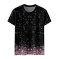 thumbnail image 4 of TSADFHJI Chemises de Noël pour Femmes Élégantes Mode Col Rond Manches Courtes T-Shirts d'Été Blouse à Fleurs, 4 of 4