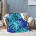thumbnail image 2 of PUREYAH Travel Throw Blanket for Couch, Tropical Watercolor Jungle Lightweight Fluffy Flannel Outdoor Blanket, Microfiber Warm Blankets for Bed Long Flight Camping 80"x60" Inch, 2 of 6