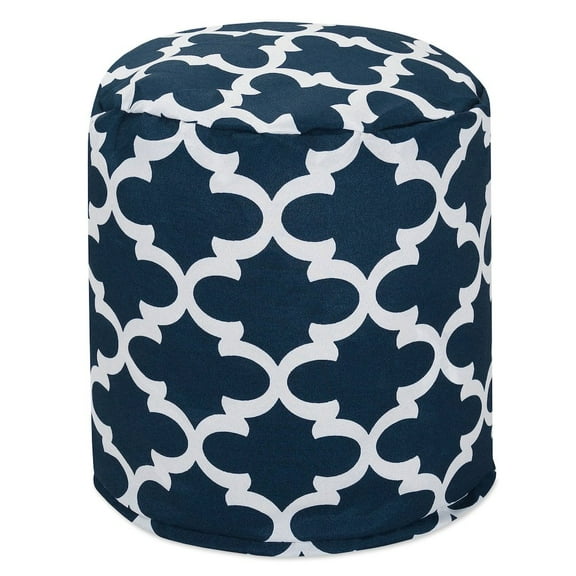 Majestic Home Goods Pouf Trellis Navy