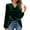Green, variant on Breezora Ladies Gold Deep V Neck Long Sleeve T-Shirt Top Casual Fall Winter Soft Stretch Daily Wear Blouse L Size Black