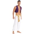 thumbnail image 2 of vastwit Men's Adult Arabian Prince Street Rat Outfits Open Front Cardigan with Pants Gold XL, 2 of 5