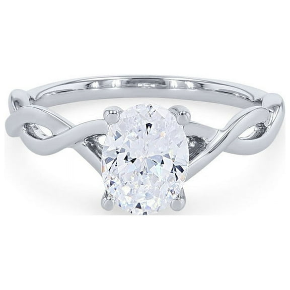 0.50 Carat Clarity-VS1 Oval Shape Natural Diamond Wonderful Solitaire Wedding Ring for Ladies Solid 14K White Gold Size 7