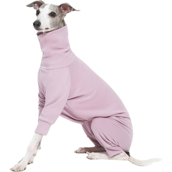 Cozy Cotton Fluffy Underwear Onesie for Italian Greyhounds,Whippets,Super Soft Warm Pajamas and Jumpsuit(Large, Purple)