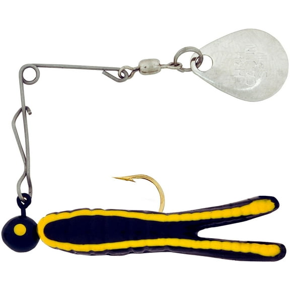 H&H CKS-17N Cajun King Spin 1/4 oz Black And Yellow Stripe Nickel