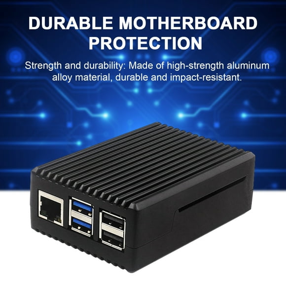 Aluminum Motherboard Heatsink Case for Raspberry Pi 5 Heavy Duty Anti-corrosion Metal Mainboard Passive Cooling Shell Casing Box Black