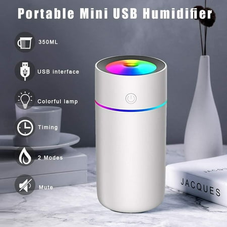 

YuanRX 320ml LED Light Charging USB Portable Mini Ultra-Quiet Air Night Humidifier Humidifier Home Essentials Humidifiers for Bedroom (Clearance)