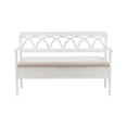 thumbnail image 5 of Linon Elliana Storage Bench Beige Padded Seat Cutout Back Design in White Wood, 5 of 21