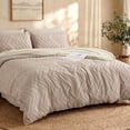thumbnail image 6 of MARNUR Queen Comforter Set, 7 Pieces Boho Tufted Bed in a Bag, All-Season Prewashed Soft Bedding Set with Comforter, Sheets, Pillowcases & Shams, Beige, 6 of 12