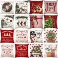 thumbnail image 2 of 2024 Linen Christmas Cushion Cover Santa Claus Snowman Elk Merry Christmas Decor for Home Sofa Pillow Cover Xmas Ornaments Noel, 2 of 5