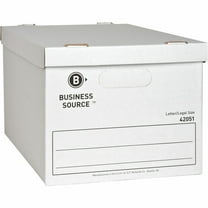 Business Source, BSN42051, Economy Storage Box with Lid, 12 / Carton, White