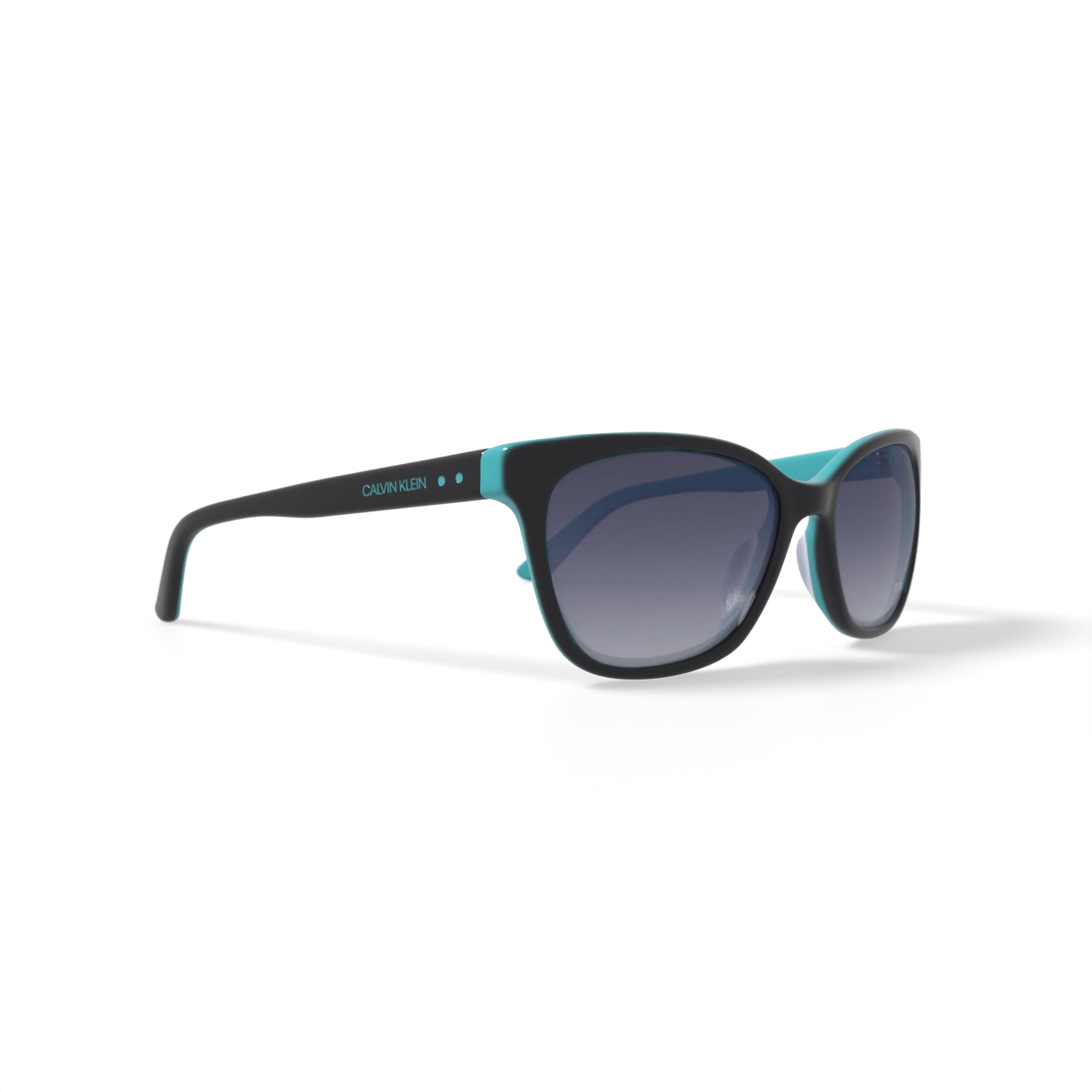 Calvin Klein Women's Rx'able Fashion Sunglasses, CK19503SG, Black/Teal, 55-17-135, with Case