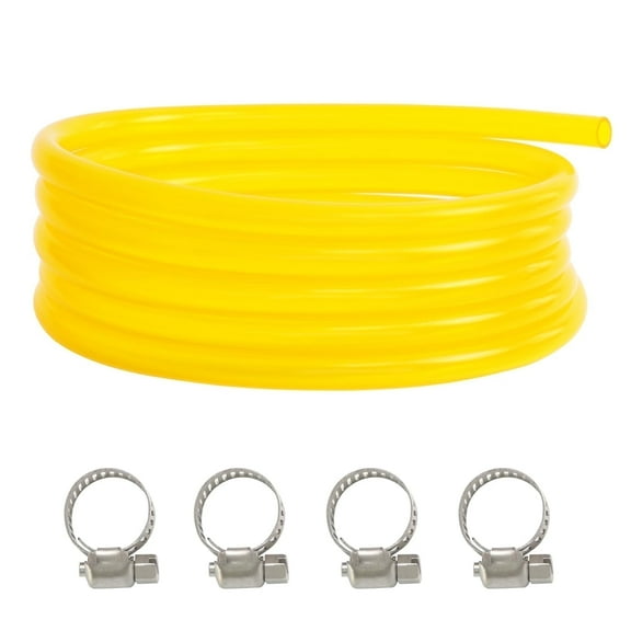 Steauty 13ft Fuel Line Hose Kit, 12.5mm ID 17.5mm OD High Flow PVC Tube with Clamps, Clear for Gas/Diesel Transfer in Car, Truck, Motorcycle Engine