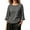 Gray # Womens Shirts, variant on Women's Round Neck 3/4 Ruffle Sleeve Side Drawstring Ruched Textured Casual Summer Blouse