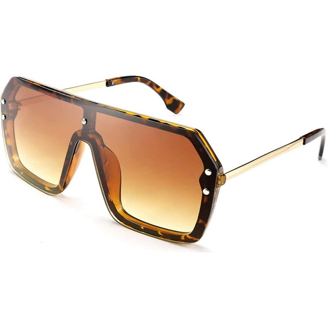 FEISEDY Lunettes de Soleil Classiques une Pièce Sans Monture Design Rétro Élégant pour Femmes Hommes B2574