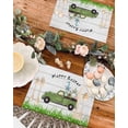 thumbnail image 3 of Easter Placemats Set of 6, Easter Eggs Truck Placemat for Dining Table Decorations, Bunny Gnomes Grass Wood Grain Place Mats, Spring Table Mats for Kitchen Dinner Seasonal Holiday Party Decor, 3 of 5