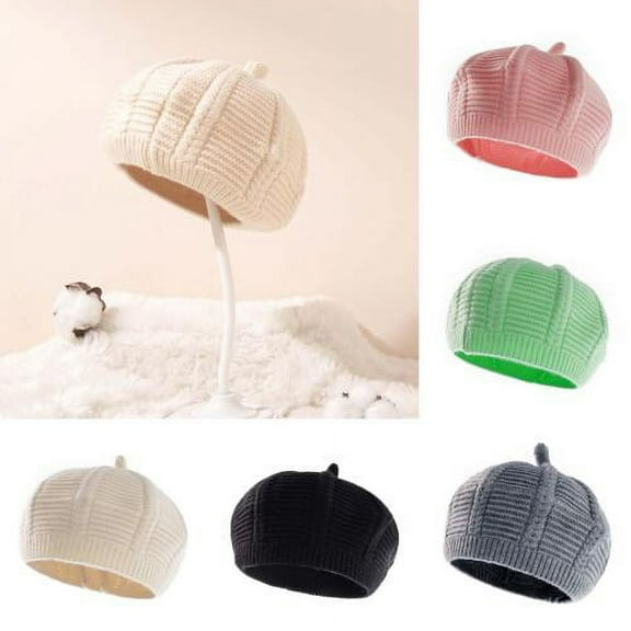 Cheers.US Newborn Baby Hat Soft Baby Hat and Cute Baby Girls Boy Hat Solid Color Cold-proof Warm Breathable Child Headwear
