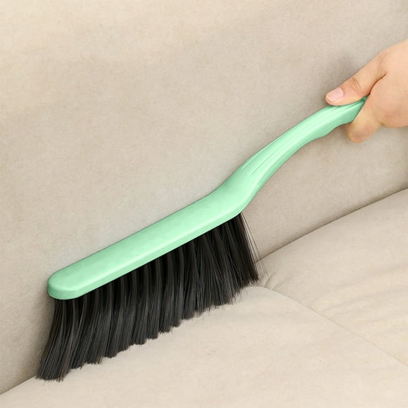AZXY Scrub Brush with Handle,Scrub Brushes for Cleaning Dishes,Cleaning Brushes for Household Use,Anti-Static Long-Handle Dusting Brush for Bed, Home & Car, Green