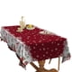 thumbnail image 5 of Mantel navideño de poliéster impermeable con relieve rectangular para fiestas navideñas, mantel de encaje, 5 of 6