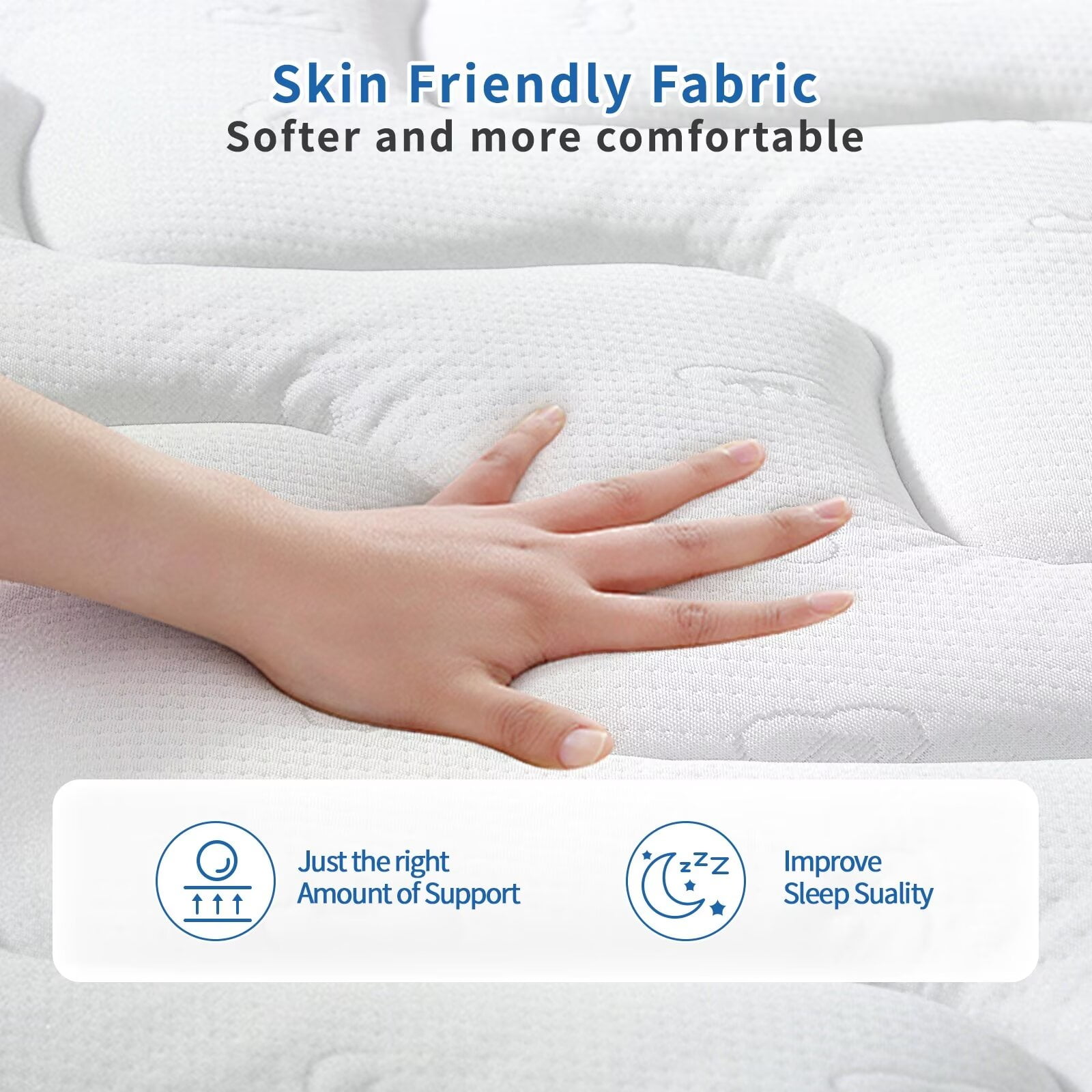 Twin Mattress, 12 Inch Innerspring Hybrid Mattress in a Box with Gel Memory Foam, Individually Wrapped Encased Coil Pocket Spring Mattress, Pressure Relief, Medium Firm Support