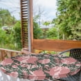thumbnail image 2 of Ambesonne Spring Fitted Round Tablecloth, Flowers Branches Flora Plot, 40"- 44" Diameter, Dried Rose Olive Green, 2 of 5