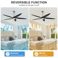 thumbnail image 5 of LEDET 54 in. Black and Gold Indoor 5-Solid Wood Blades LED Ceiling Fan with Remote, 5 of 8