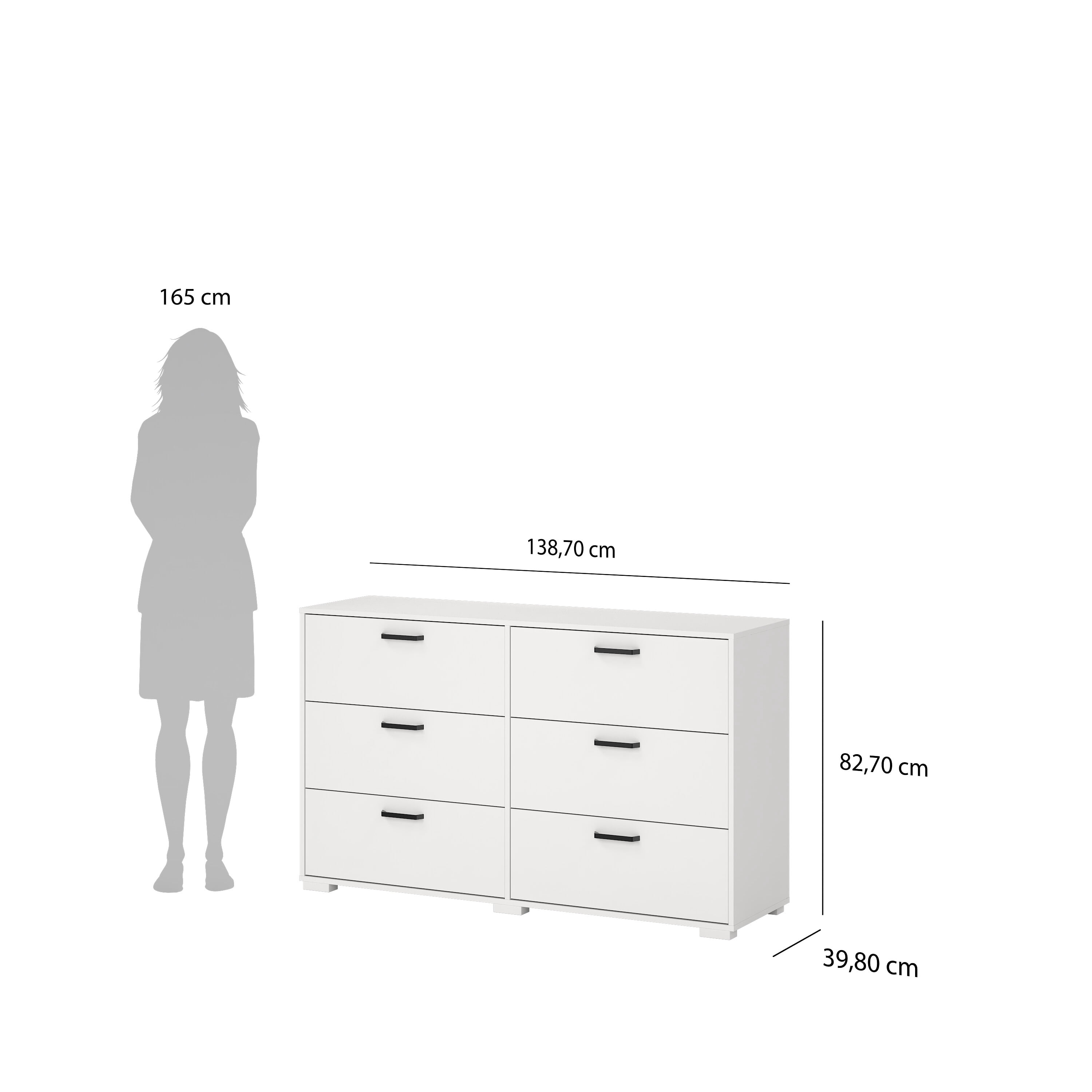 Tvilum Sofia 4-Piece Engineered Wood Bedroom Set in White