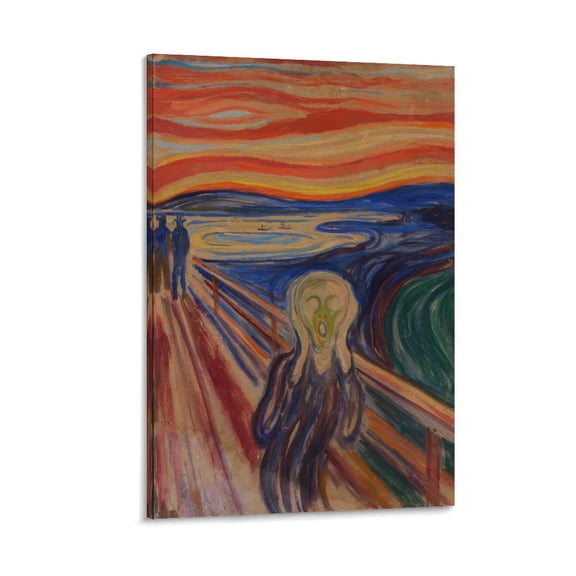 Edvard Munch Painting Poster The Scream (1) Canvas Wall Art Poster Decorative Bedroom Modern Home Print Picture Artworks Posters 16x24inch(40x60cm)