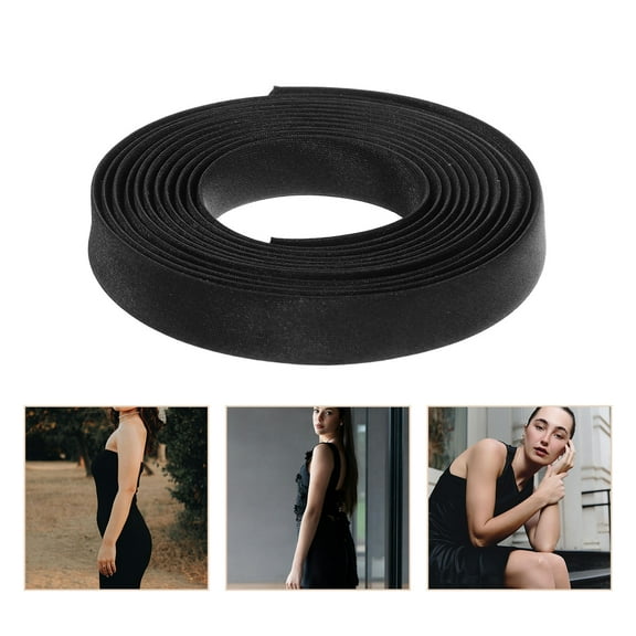 PBPBOX Thin Satin Ribbon For Bridal Gown Replacement Strap With Black Satin 1 Piece