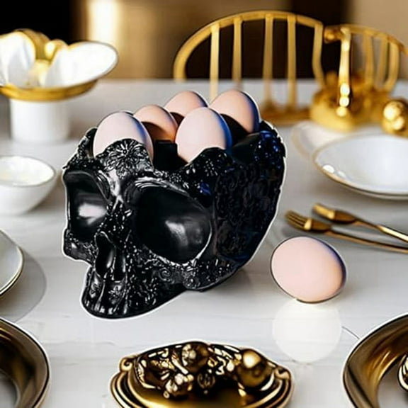 Skull Egg Holder Chicken Countertop Resin Craft 6 Home Table