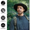 thumbnail image 6 of TAGVO Boonie Hat Fishing Hat, Foldable Cowboy Style Bucket Hat Sun Hat UV Protection Wide Brim Bucket Cap Adjustable Chin Strap Breathable Safari Hat Jungle Hat for Fishing Camping Hiking, Black, 6 of 7