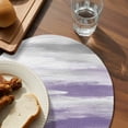 thumbnail image 3 of Purple Gray White Round 15 Inch Placemats Set of 4, Retro Country Abstract Mottled Texture HeatResistant Non Slip Place Mats for Dining Table, Wipeable Braided Kitchen Table Mats for Housewarming, 3 of 9