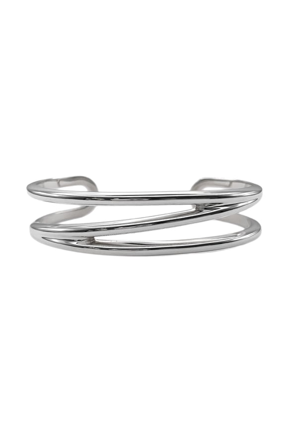 Pre-Owned TIFFANY & Co. Diagonal Bangle Bracelet Cuff SV925 16cm Silver Women's